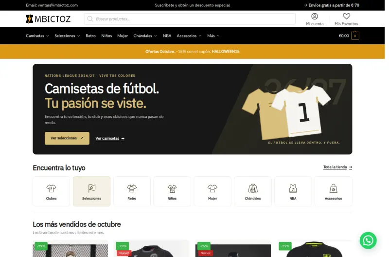 Captura del sitio público de Imbictoz