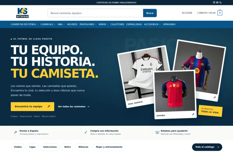 Captura del sitio público de KitSpain