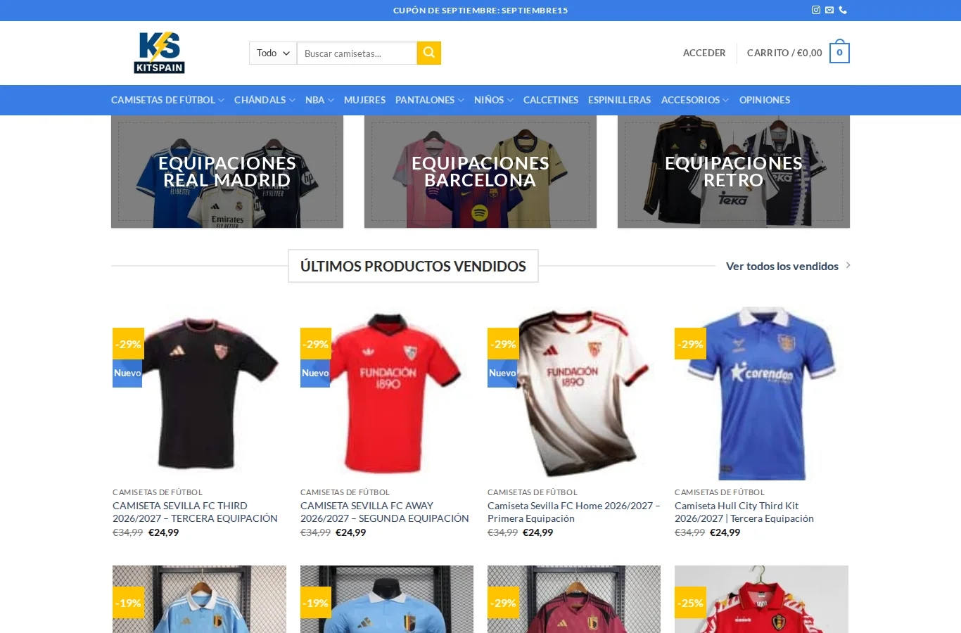 Captura del sitio público de KitSpain